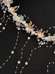 1 chiếc băng đô cài tóc đính ngọc trai tua rua cho cô dâu, phụ kiện tóc cưới thanh lịch, phụ kiện đội đầu thủ công cho bé gái, vật dụng cần thiết cho đám cưới và tiệc tùng. - Nhiều màu - Xem 4