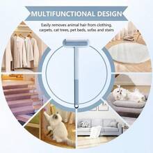 Multi-Surface Long Handle Lint Brush, 4-In-1 Reusable Pet Hair Remover, Wet Dry Dual Use Cleaner For Window Screens Furniture Couch And Carpet - Window Screen Cleaning Brush - 查看 5