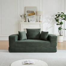 A Versatile Two-In-One Sofa Bed, Ideal For Small Spaces, That Can Be Used As Both A Semi-Circular Sofa And A Round Chaise Longue. The Armrests Feature Fabric Pockets. - Dark Green - View 4