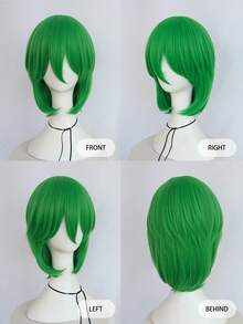 Tóc giả bob màu xanh lá cây tươi tắn với mái bằng, sóng xoăn tự nhiên hướng vào trong, hoàn hảo cho ngày lễ Thánh Patrick, các bữa tiệc, cosplay và diện mạo hàng ngày. - Nhiều màu - Xem 7