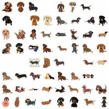 60pcs Sausage Dog Cartoon Graffiti Stickers, Cute Animal Stickers, Suitable For Water Bottles, Laptops, Phones, Skateboards, Guitars, Luggage, Scrapbooks, Helmets, Party Decorations And Gifts - Apricot - View 6