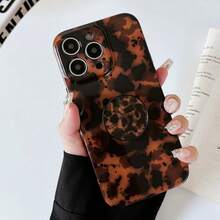Tortoise Shell Vintage Amber Color Niche Elegant Phone Case With Stand, Suitable For IPhone 17 Pro Max/17 Air/ 16 Pro Max, Apple 15 New 14/13 Full Coverage Soft Case Anti-Drop 16 Pro Protective Cover 12 - 深棕色 - 查看 4