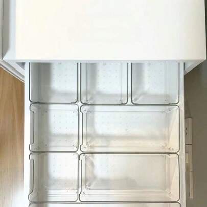 多件套奢华化妆品收纳盒，混合尺寸，大容量梳妆台收纳盒，适用于护肤品、口红、眼影、化妆刷等。