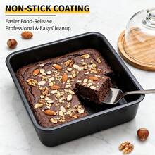 2pcs 8-Inch Non-Stick Square Cake Pans, Suitable For Cakes, Brownies, Lasagna Etc. Even Heating And Easy To Clean, Carbon Steel Bakeware. - Multicolor - View 4