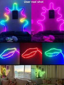 1pc Neon Light Strip, LED Light Bar, App Controlled, Comes With 44-Key Remote, Music Sync, Flexible DIY Design, Suitable For Bedroom, Living Room, Game Room, Party Decor, Holiday & Christmas Decor - Multicolor - View 4
