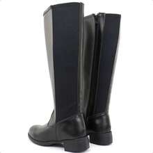 Women's High-Top Riding Boot With Side Zipper, Comfortable, Low Heel, Non-Slip, Stylish Winter Fashion - Negro - Ver 8
