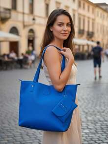 Women Tote Bags - Màu xanh lam - Xem 2