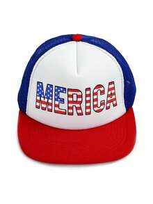 1顶男女通用美国国旗印花网眼帽，休闲百搭，适合美国独立日250周年庆典，街头嘻哈风格遮阳帽 - A - 查看 15