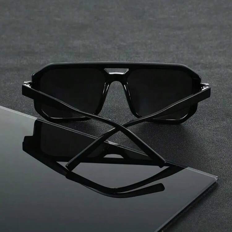 Retro Large Frame For Men, Fashion Glasses Polygon Glasses, Suitable For Party, Festival, Ideal Gift - Square Frame Double Bridge Designer, Very Suitable For Holiday Events - Multicolor - View 8