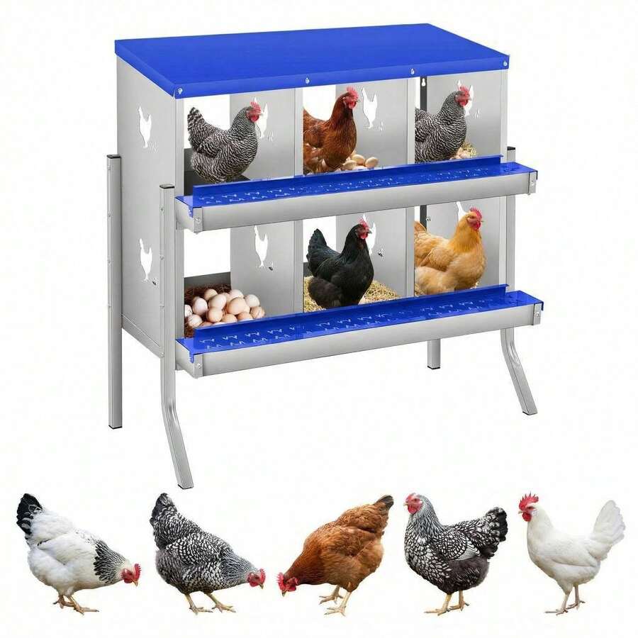 Egg Handling Supplies - 藍色6格隔間-附支架 - 查看 1