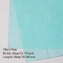 蓝色亮片薄纸，卡其色金色闪光礼品包装纸 - 多色 - 查看 2