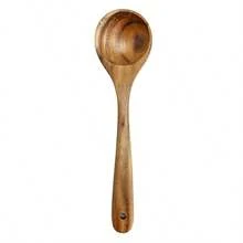Set de 9 piezas de utensilios de cocina de madera de palo de rosa, espátula de madera, cucharón de sopa, herramientas para utensilios de cocina antiadherentes - Marrón - Ver 17