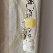 1 pieza Llavero unisex con hámster y cubo de queso de felpa, accesorio colgante lindo para bolso, accesorios esenciales de vacaciones kawaii - Multicolor - Ver 3