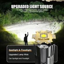 Linterna LED recargable súper brillante - 3 modos, diseño compacto, alto brillo, larga duración de la batería, adecuada para reparaciones en el hogar - negro - Ver 4