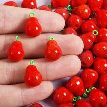 1pc/4pcs Cute & Fashionable Glass Vegetable & Fruit 3D Pendant Charms, Strawberry, Pineapple, Grape, Suitable For Necklace, Earrings, DIY Jewelry Making - Picture - View 59