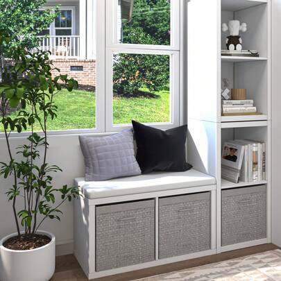 [Thick Wooden Frame]2/3/4/6/8/9 Cubic Meter Storage Rack, Grid Cabinet Storage Rack, Equipped With Anti-Tipping Kit + Flip-Up Open Bookcase, Universal Storage Rack For Bedrooms, Kitchens, Living Rooms, And Offices, Cube Organizer, Horizontal And Vertical Dual-Use Standing Bookshelf (White, Chocolate, Oak).
