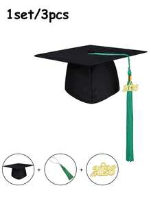 3pcs/1pc Unisex Matte Graduation Cap, 2026 Charming Graduation Cap, Adjustable Size Bachelor Cap, Tassel Decor Doctor Cap, Master Cap, Suitable For High School And Bachelor/Master Graduation Ceremony Photo - Multicolor - View 18