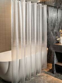 3D Illusion Cat Eye Shower Curtain, Transparent Aesthetic, Privacy Protection, Modern Design, Suitable For Homestay, Hotel Bathroom - Clear - View 8