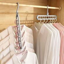 Durable And Foldable Plastic Hanger Storage Set -9-Hole Space Saving Design, Suitable For Wardrobes, Wardrobes, Homes, And Dormitories - High Quality Organizer, Durable And Flexible Storage Solution - Gray - View 7