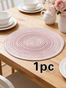 1/4/6pcs Bohemian Woven Round Placemats, Solid Color Woven Lace Tablemats, Non-Slip Pads, Home Kitchen Decor, Bowl Coasters, Suitable For Holiday Party, Birthday, Wedding, Home Decor (Multiple Colors Available) - Multicolor - View 17