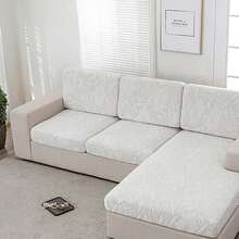 1pc Jacquard Stretch Sofa Cover, Sofa Seat Cushion Cover, Suitable For 1/2/3/4 Seater Sofa, Chaise Lounge, Backrest Cover, All Season Universal Sofa Protector - White - View 9