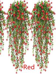 1 Bouquet Lifelike Artificial Decorative Flowers, UV-Resistant Simulated Plants For DIY, Home, Garden, Dining Table, Living Room, Wedding, Party Decoration, Spring & Summer, Valentine's Day Centerpieces - Red 1 - View 1