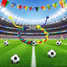 5pcs World Cup Sports Series Bracelets, Basketball, Football, Rugby, Volleyball, Baseball Rope Woven Bracelets - Multicolor - View 2