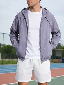 Men's Lightweight Summer Jacket, Outdoor Fishing, Vacation, Travel, Beach - Mauve Purple - View 3