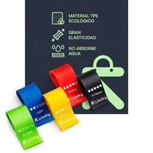 Set de 5 bandas de resistencia Lincky, bandas elasticas, para entretenamiento de fueza ideal para yoga, pilates, banda latex varios colores - Multicolor - Ver 3