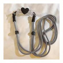 Black Heart Element Three-Dimensional Love Bow Is Suitable For All Models Of Mobile Phone Chain, Which Can Be Disassembled And Extended, And The Neck Rope Is Inclined To Hang Around Diy Women's Back Clip Spring Birthday Gift - Black - View 6