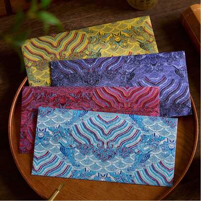 1/4 مغلفات ملونة، مناسبة لتغليف الهدايا الصغيرة، ديكور المفكرة، عرض المكتب، تزيين المساحات الفنية، مغلفات الدعوات وبطاقات الأحداث