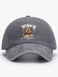 Gorra de béisbol unisex con diseño gráfico "Mamá Yorkie", moda urbana para deportes al aire libre, ajustable, adecuada para uso personal o como regalo para amigos - Mamá Yorkie1 - Ver 4