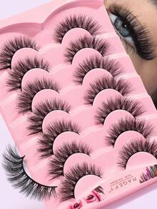MAANGE 2/7/9 Pairs Cartoon False Eyelashes Set, Long-Lasting & Durable, Curly & Natural-Looking Magnetic Lashes, Reusable Cartoon Magnetic Eyelash Kit With Applicator, No Glue Needed, Easy To Wear & Remove - Black - View 4