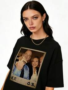 Vintage Olivia Benson And Elliot Stabler T-Shirt Law And Order SVU Vintage Hoodie 90s Retro Graphi - 黑色 - 查看 6