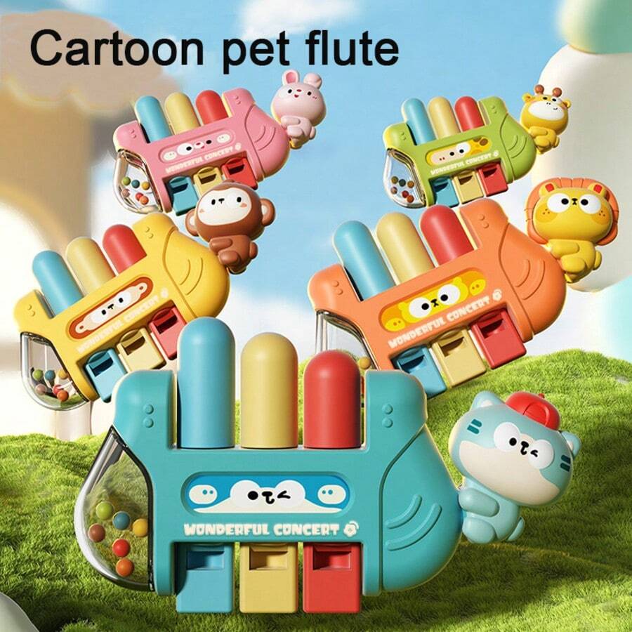 动物宝宝弦乐动物音乐趣味玩具婴儿口琴鸣响启蒙早教钢琴编曲笛子演奏益智玩具操作简便可水洗可增强宝宝的音乐细胞 - 彩色 - 查看 1
