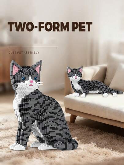 Bộ xếp hình mèo tam thể 2302 mảnh, kết hợp 2 trong 1, trang trí phòng, đồ trang trí bàn làm việc, đồ chơi giảm căng thẳng, thích hợp làm quà tặng Halloween, sinh nhật, Giáng sinh, tốt nghiệp, bạn bè, năm mới, đám cưới, lễ Phục sinh.