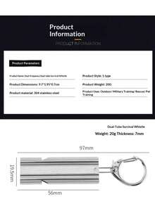 Stainless Steel Outdoor Referee Sports Survival Firefighter Whistle, Titanium Alloy Dual-Tube High Frequency Whistle - Multicolor - View 10