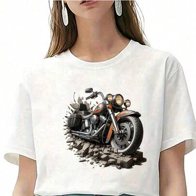 1pc/2pcs/3pcs Motorcycle Heat Transfer Stickers, Ironing And Washable, Suitable For T-Shirts, Jeans, Sweaters, Handbags, Pillows, Cushions