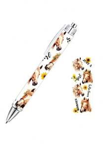 Bút bi đầu đen 0.5mm, thiết kế nghệ thuật hình ngựa, nhẹ và nhỏ gọn, lý tưởng cho việc viết hàng ngày và có kiểu dáng thời trang. - ngựa - Xem 8