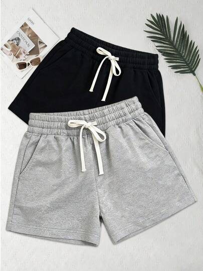 Women's Adjustable Waist Sports Shorts, Suitable For Girls' Summer Activities, Running And Indoor Exercises