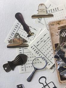 1 Pack 30pcs Vintage Stationery Decor Materials, Creative Swallow Clip Scrapbooking Paper, Hollow Hard Card DIY Collage - BQ1015 - View 4