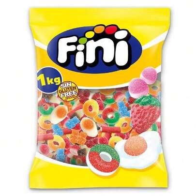  Fini Little Mix Goma Pica, Golosinas Pica Pica, Ositos Gominola, Huevos Chuches, Mezcla de Frutas, 1 Kg APROX 500U SABOR TOP ORIGINAL  MEZCLA PERFECTA