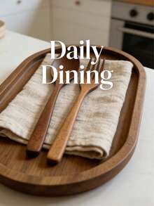 Bandeja de madera multiusos, fuente, plato de madera, bandeja de postres, plato, tabla de servir, plato de nueces, adecuado para restaurante, cocina, pastelería, panadería, utensilio de cocina ideal, decoración del hogar, decoración de cocina, tabla de quesos, bandeja de aperitivos, bandeja de madera natural - Marrón - Ver 8