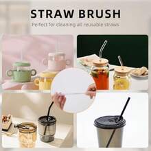 Kit de limpieza reutilizable de vasos compatible con  UpdatedBottle Cleaner con limpiador de cepillo para polvo LStraw y cepillo para polvo de limpieza de tapa de taza para  Cup vasos - amarillo - Ver 7