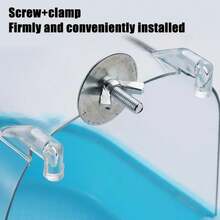 Baño para pájaros para limpieza de jaulas, suministros para mascotas, bañera para pájaros cacatúa con ganchos colgantes, cubo de baño para pájaros colgante transparente acrílico WZKN - Azul - Ver 4