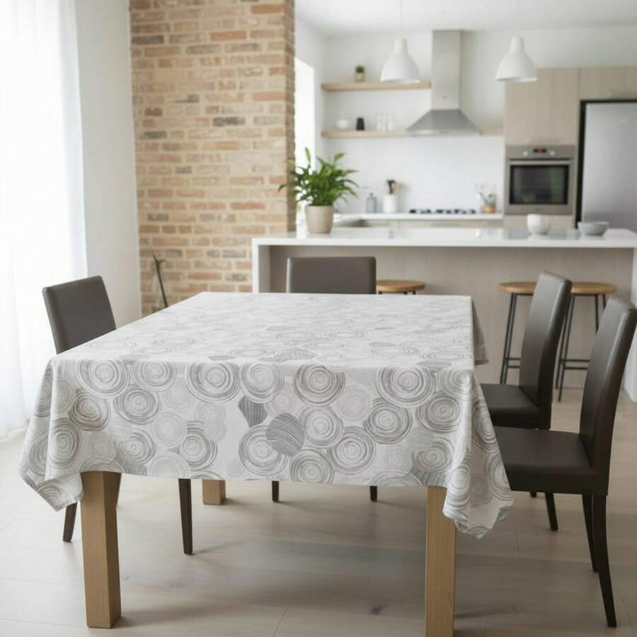Kiva Stain-Resistant And Waterproof Oilcloth Tablecloth, Sizes From 100x140 To 300x140 Cm And Round 140 Cm - Easy-Clean Oilcloth Tablecloth For Rectangular And Round Tables - Available In 11 Designs - 選項 2 - 查看 1