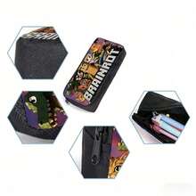 Large Capacity Zipper Durable Office Desk Storage Bag With "Brain Dissolve" Pattern, Perfect Gift - Multicolor - View 3