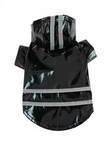 PETS TALE 双面防水狗狗雨衣 - 黄色双层外套，全天候防护 - 黑色 - 查看 6