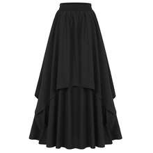 Women Halloween European American Style Irregular Mid Length Skirt Elastic Waist Half Skirt  Cross Border Hot Selling - màu đen - Xem 5