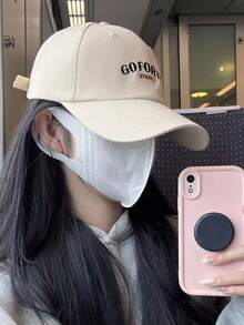 1PC Women's Spring/Summer Unisex Baseball Cap, Sun Protection Hat With Letter Design, Adjustable Outdoor Sports Hat,Beach,Vacation - A - View 4